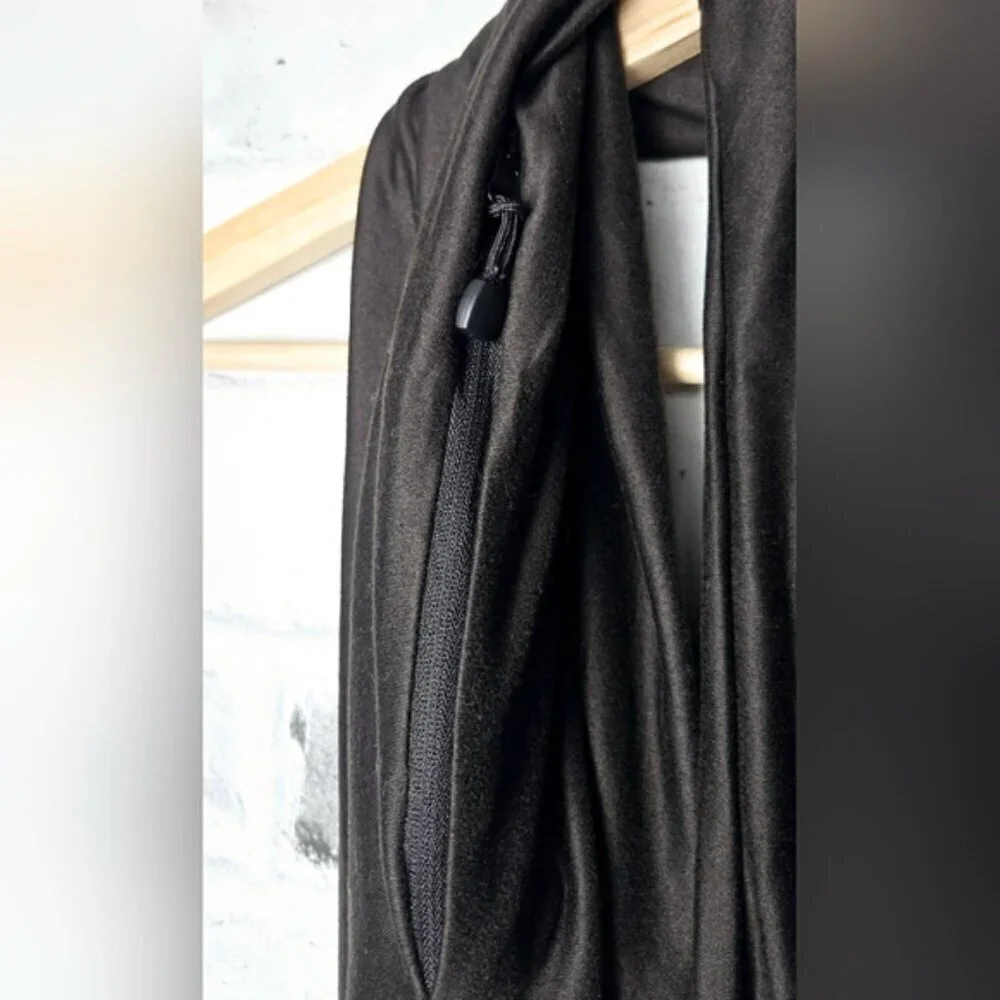Beyond Yoga Black Infinity Scarf with Hidden Pocket
